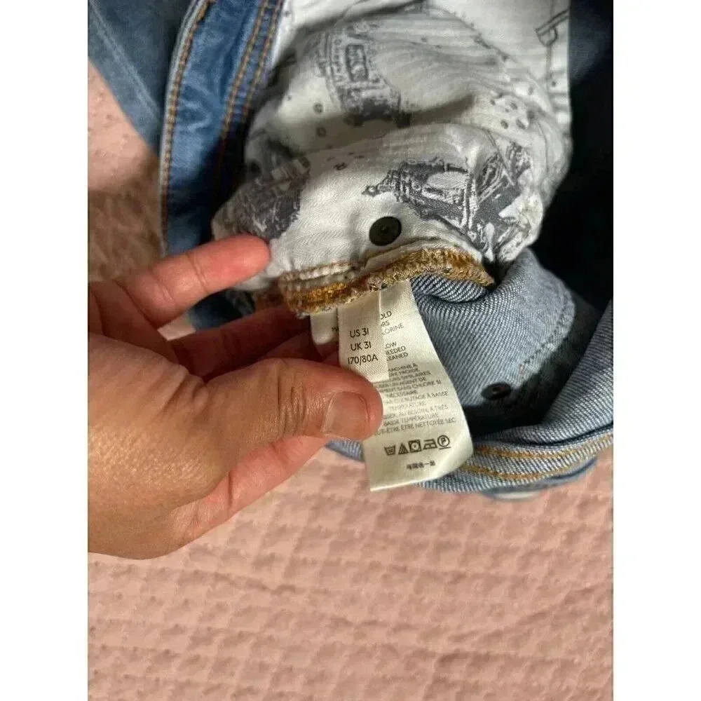 anthropologie Pilcro Women's Jeans Size 31 Blue Slim Boyfriend Long Pants - Picture 9 of 11
